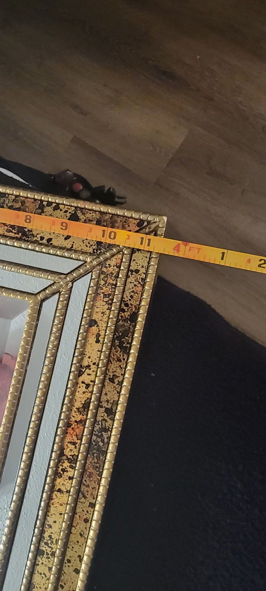 Hanging Mirror With Gold Trim