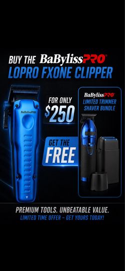 Babyliss pro FXone lo pro clipper + Babyliss limited trimmer shaver bundle