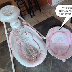 Fisher Price Butterfly Swing w/ Extra New Seat Cover
