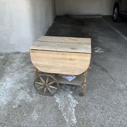 Unique Cart Style Antique table - Wood 