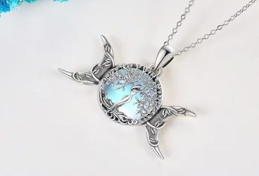 Creative Fashion Tree of Life Moon Round Pendant Necklace Halloween Christmas Thanksgiving Festival Gift Birthday Party Anniversary Jewelry