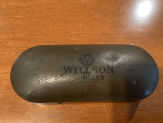 Antique Willson WC2 Safety Goggles Round Clear Glass Mesh Side Shields & Tin Case