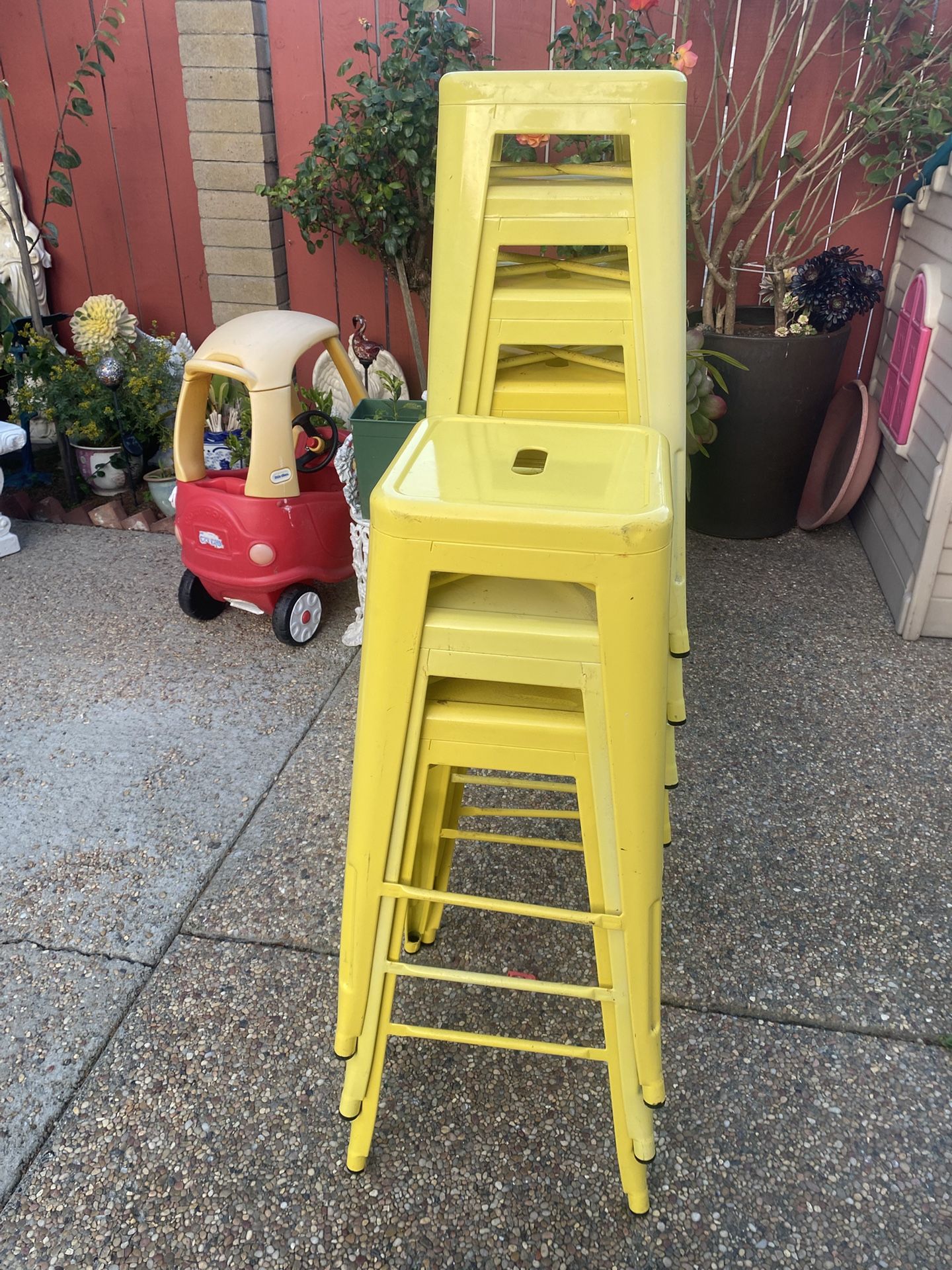 9. Metal Stool - 30", Yellow