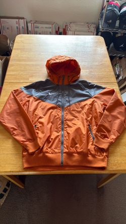 New Nike Windrunner Windbreaker Hoodie Jacket Orange Gray Men’s M Medium, L Large