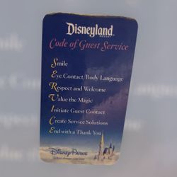 Disneyland Resort Anaheim “Code Of Guest Service” Card RARE 2005