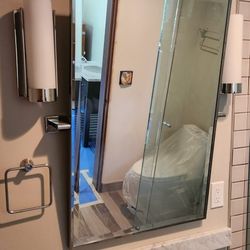 Bathroom Mirror And Sconces 