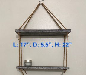 2-tier hanging floating shelf, grey, new