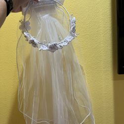 First Communion Dress And Veil