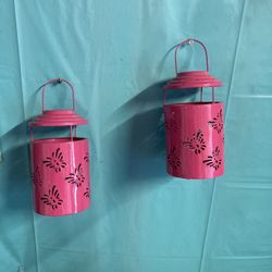 Cute Pink Lanterns Pair