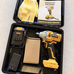 Cordless Impact Wrench Drill Kit Brushless Electric Impact Gun Drill Torque For Car & Home Use