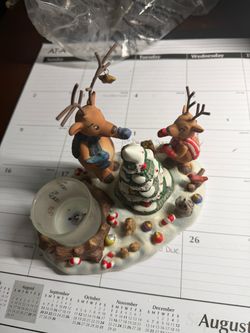 Christmas Reindeer Figurine Candle Holder