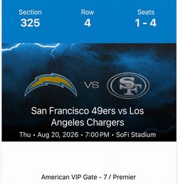 Chargers vs 49ers