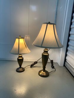 Set of 2 Matching Bronze Table Lamps