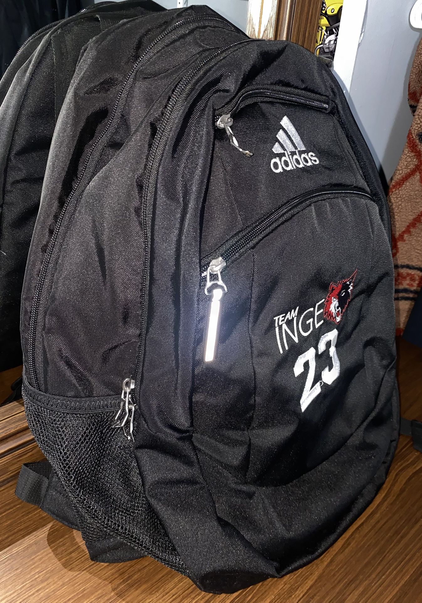 Adidas Black Striker Backpack | Multi-Pocket Gym/School Bag