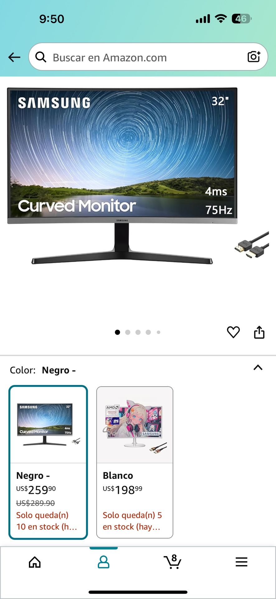 Samsung 32" FHD Curved Monitor 75hz
