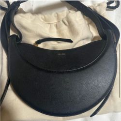 Authentic Polene Numéro Dix EDITION TEXTURED BLACK Shoulder Crossbody Baguette Bag.