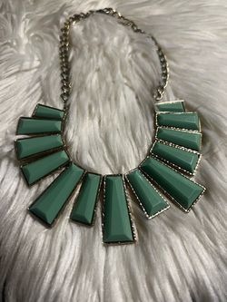 Teal Statement Bib Necklace
