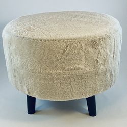 Grey Fur Ottoman - New