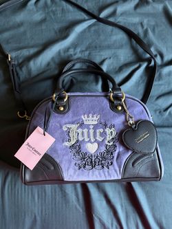 Purple velour juicy couture bowler bag