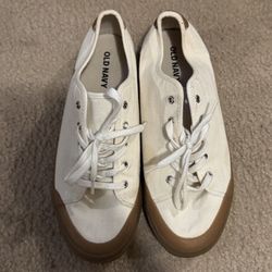 Old Navy Cream Canvas Sneakers with Brown Soles