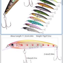 Sougayilang Minnow Fishing Lures Crankbaits Set Fishing Hard Baits Swimbaits Boat Topwater Lures for Trout Bass Perch Fishing