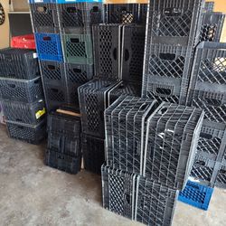 Heavy Duty Commercial Grade Milk Crates - Square & Rectangle - Metal Band - Old School Containers / Bins 19x13 & 13x13 Sizes