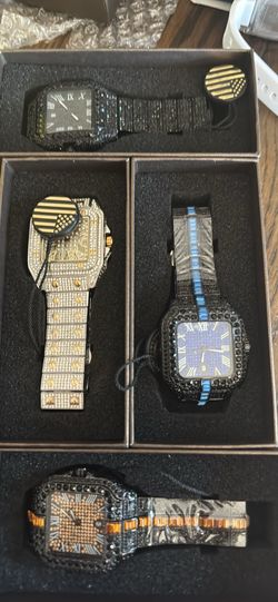 New iced out watches 60$ each or 200$ for all four