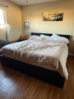 Black IKEA bed frame - King sized