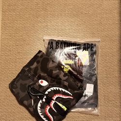 Bape Double Hoodie ZipUp Gray