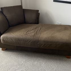Nubuck Leather Chaise Lounge