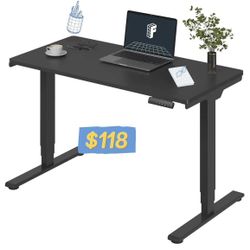 😀 FLEXISPOT E6 Essential 3 Stages Dual Motor Electric Standing Desk 48x24 Inch Whole-Piece Board Height Adjustable Electric Sit Stand Desk, Black Fra