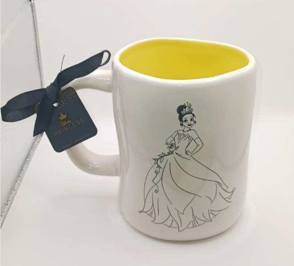 Princess and the Frog /Princess Mug by Rae Dunn Artisan Collection, white/ yellow inside
