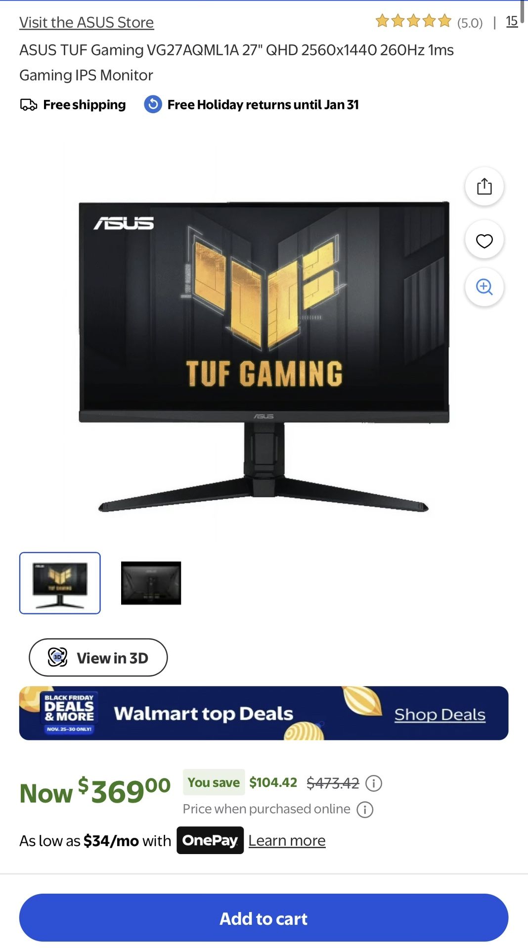 Asus Tuf Gaming 260 Hz 