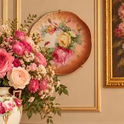 Original Vintage Fine Art Porcelain Rose Plate MIGNON Bavaria Germany c. 1900’s Gold Decor Z.S. & Co. RARE Zeh, Scherzer Cabinet Display HILLCREST