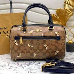 Limited Edition Coach Rowan Satchel In Signature Canvas With Bee Print 