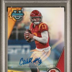 2023 Bowman University Chrome Caleb Williams RC Auto Refractor #d /499 PSA 10