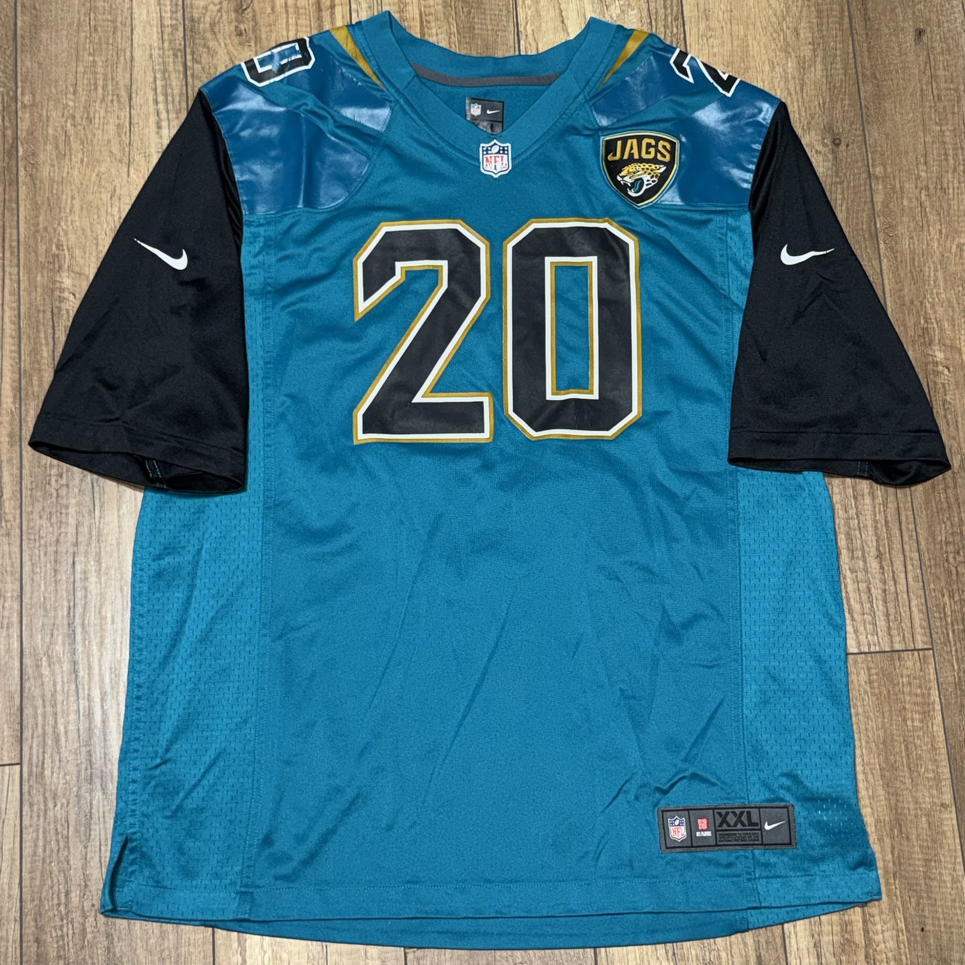 Nike Mens Jacksonville Jaguars Jalen Ramsey #20 NFL Jersey Size 2XL Black & Teal