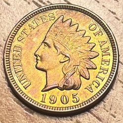 High Grade 1905 Indian Head Penny Toned