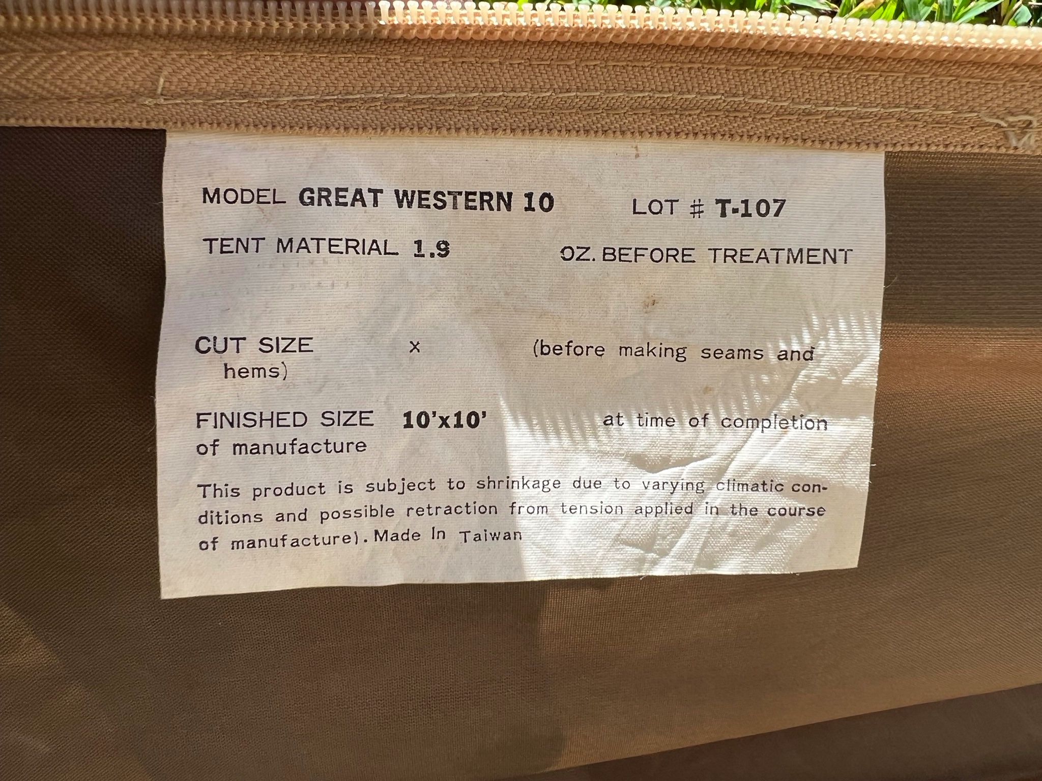 Vintage Eureka Great Western 10 Tent