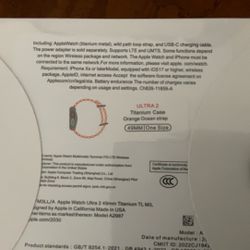 Apple Watch Ultra 2. 49 Mm titanium case Orange Ocean Strap