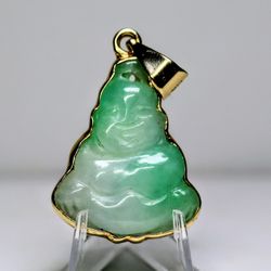buddah Jade pendant 14k gold frame