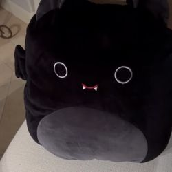 Squishmallows 16" Emily Black Bat Squad Plush Treat Bag Tote. NWT