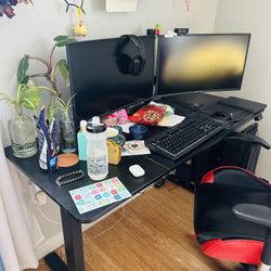 Victone 55” Electric Standing Desk - Height Adjustable, Black