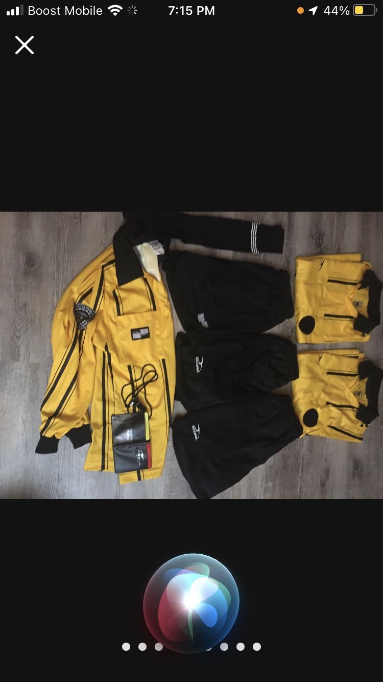 Soccer Referee Jerseys And Shorts Size Young Large In Good Condition