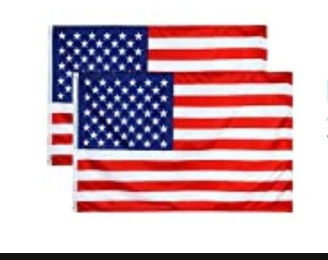 New 2 pack US Flag 3x5 Feet American Indoor Outdoor Garden USA Flags Banner with Grommets