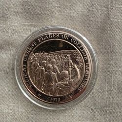  FRANKLIN  MINT  BRONZE    MEDAL,  COLLEGE STUDENT UNREST   1970