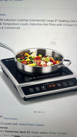 New AMZCHEF 1800 W induction cooktop commercial large 8 inch heating coil induction burner with 20 power and temperature levels induction hot plate wi