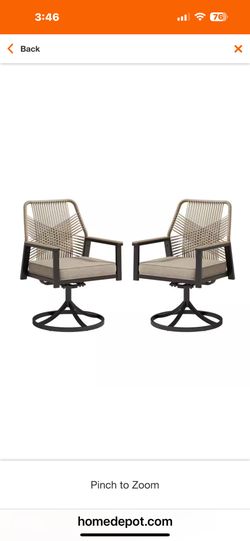 Woven Rope Patio Dining Swivel Chairs (Read description)