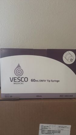 Vesco Medical ENFIT Standard Tip Syringes, 60ML
