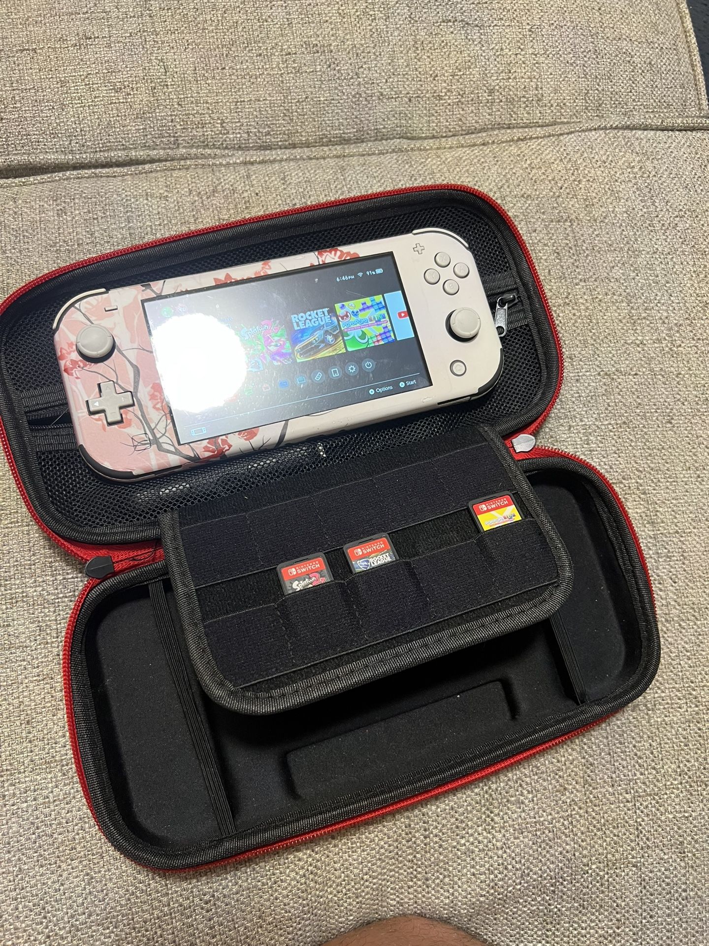 Nintendo Switch With Hard Cover And Travel Case Comes With 3 Games